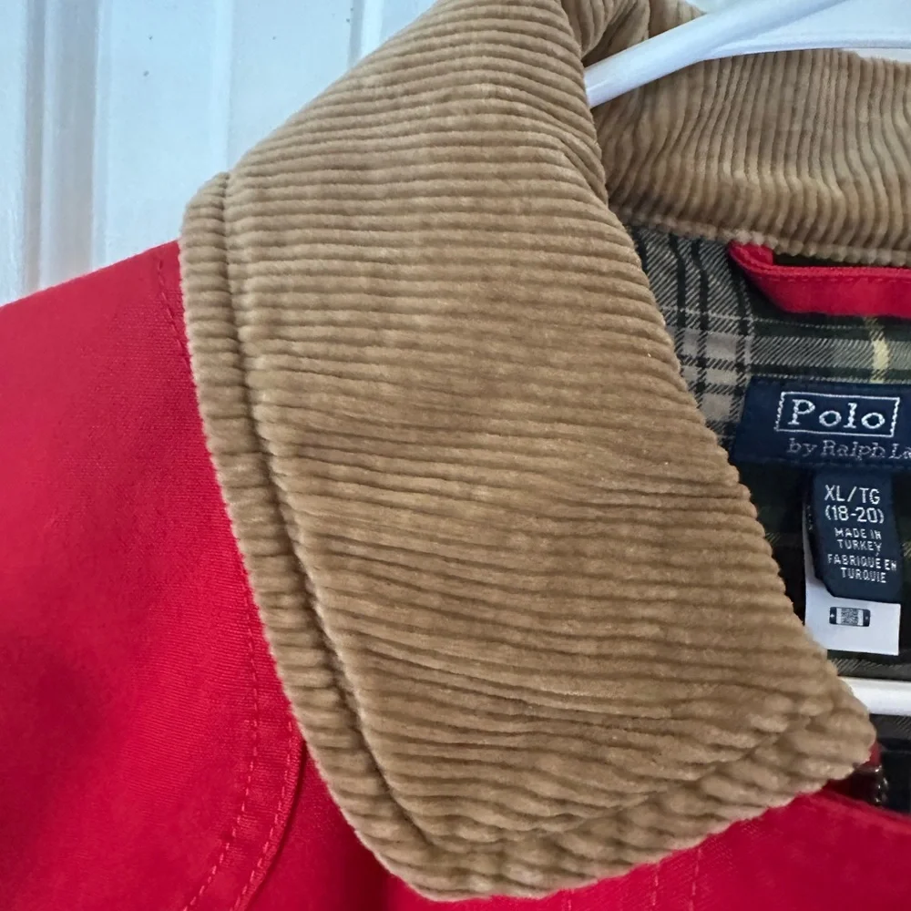 Polo Ralph Lauren Canvas Barn Jacket Women’s Small Red Cord Collar-read descr - Picture 8 of 10